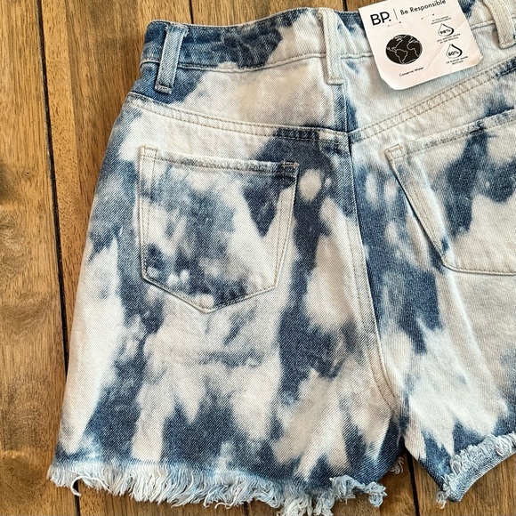 New BP Women's High Rise Distressed Bleached Cotton Ripped Denim Shorts / Sz 24 - Picture 8 of 14